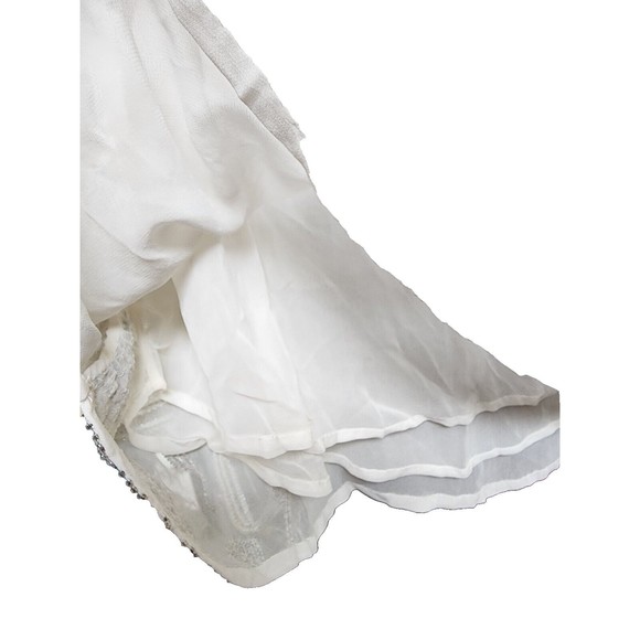 Anthropologie Plus White Embellished Lined Top Size 1X Retro Feel - Picture 6 of 10